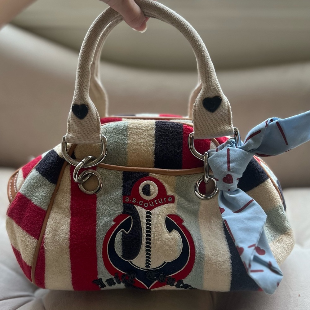 Juicy Couture Anchor Handbag - Red, Blue, Cream